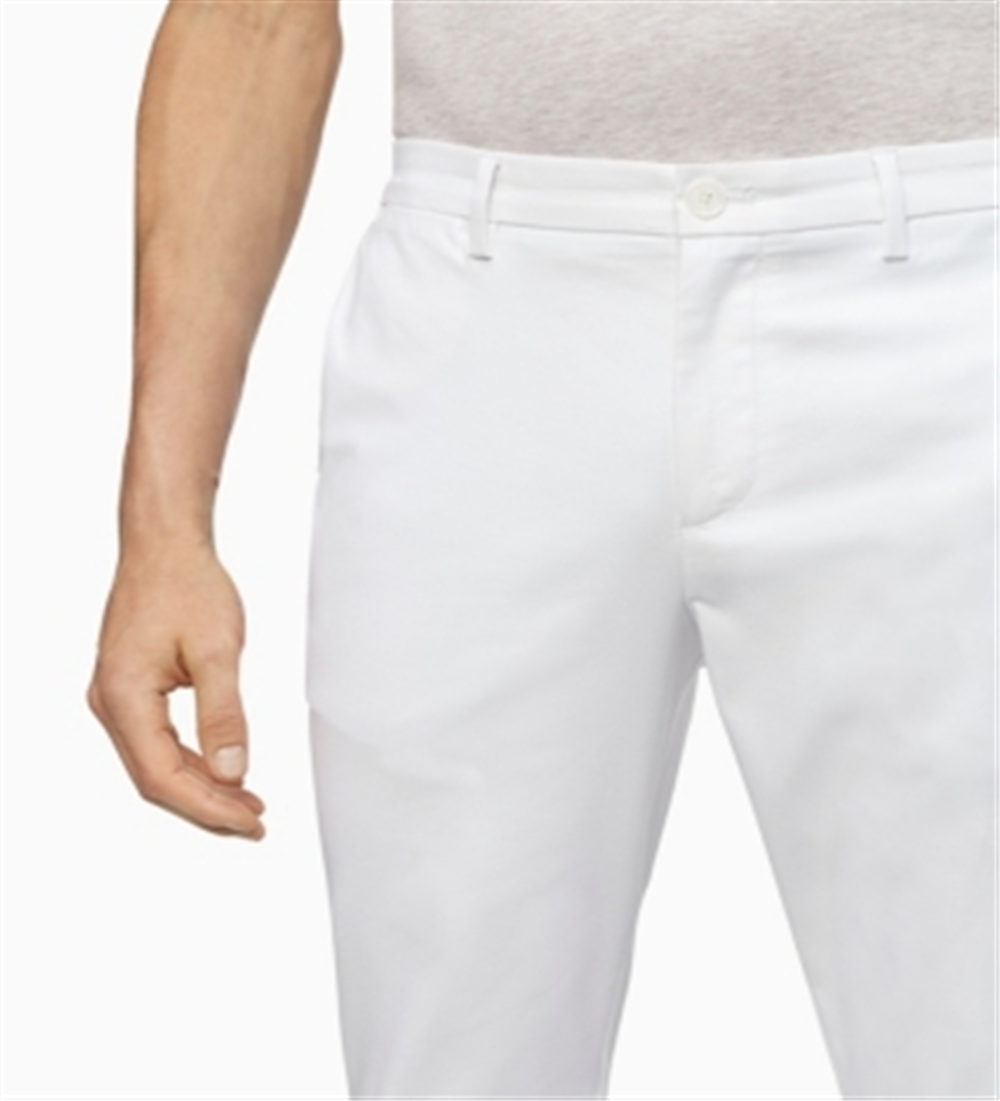 Calça Chino Calvin Klein Masculina Slim Fit Modern Stretch Branca Tamanho 34X32