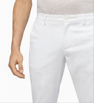 Calvin Klein Men's Slim Fit Modern Stretch Chino White Size 34X32