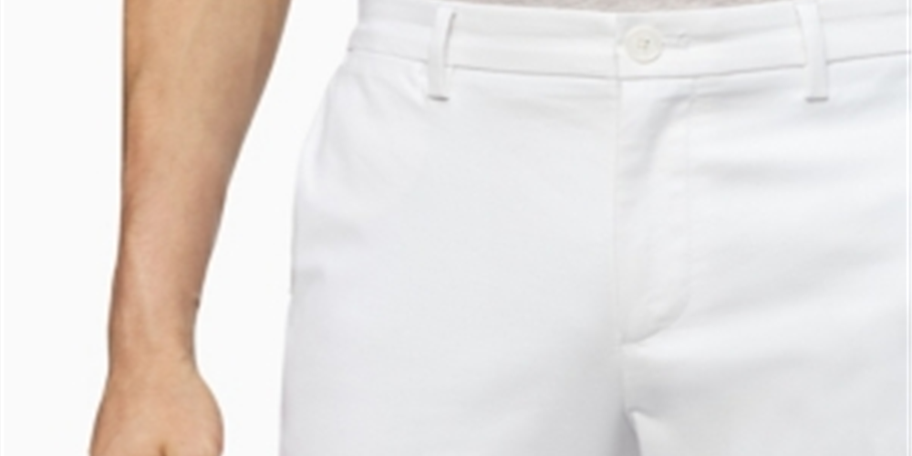 Calça Chino Calvin Klein Masculina Slim Fit Modern Stretch Branca Tamanho 34X32