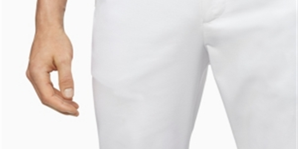 Calça Chino Calvin Klein Masculina Slim Fit Modern Stretch Branca Tamanho 34X32