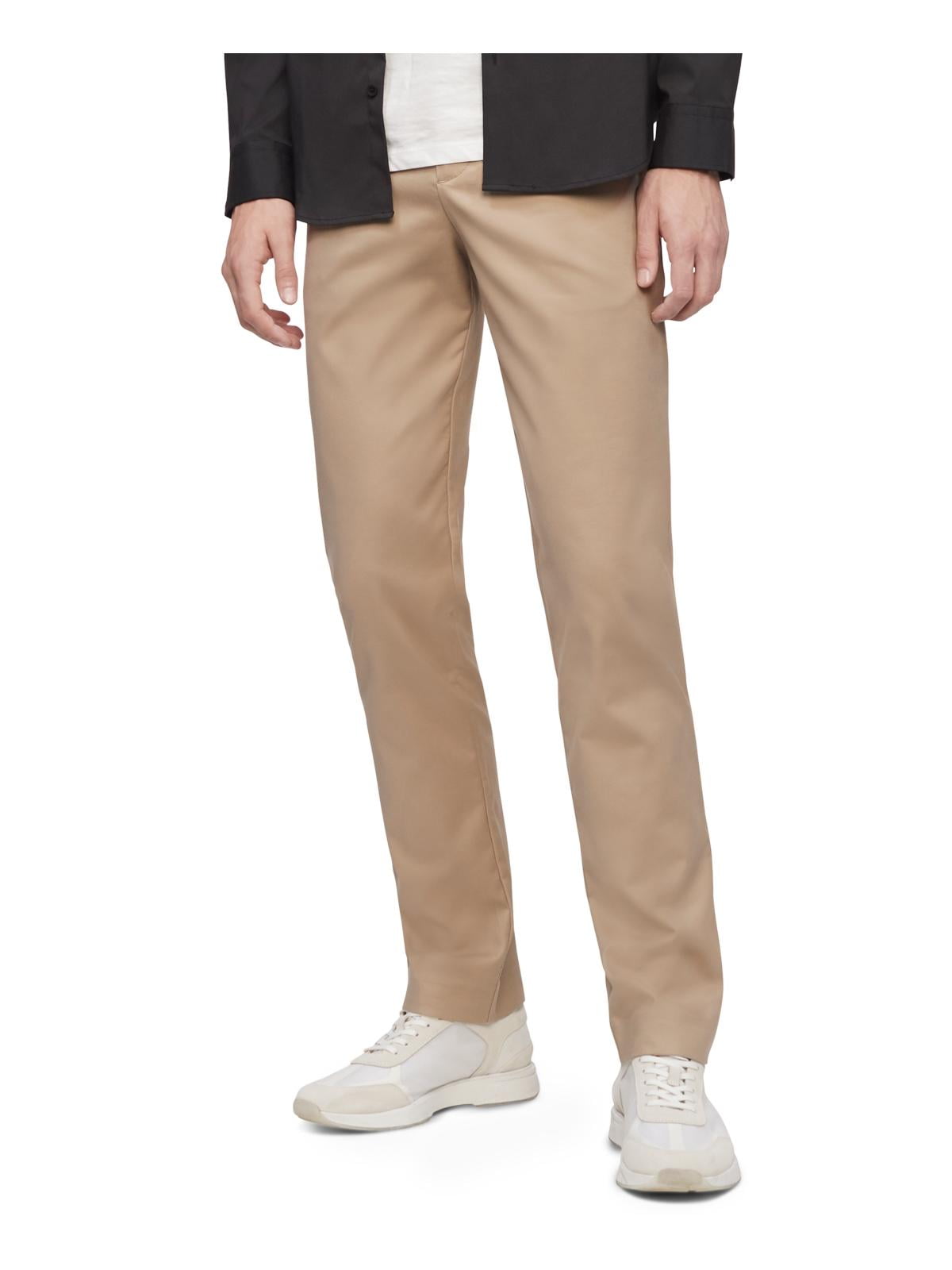 Calça Chino Calvin Klein Masculina Slim Fit Modern Stretch Marrom Tamanho 34X30