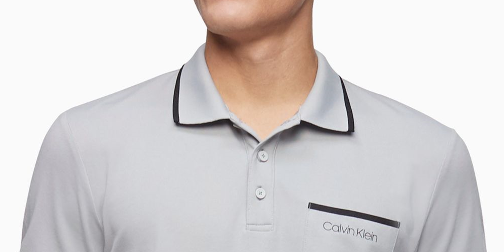 Camiseta Polo Masculina Calvin Klein Manga Curta Cinza Tamanho Médio