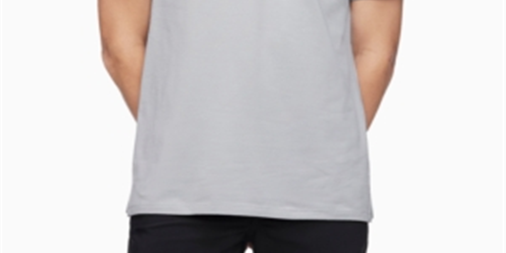 Camisa polo masculina Calvin Klein com ponta cinza, tamanho XXL