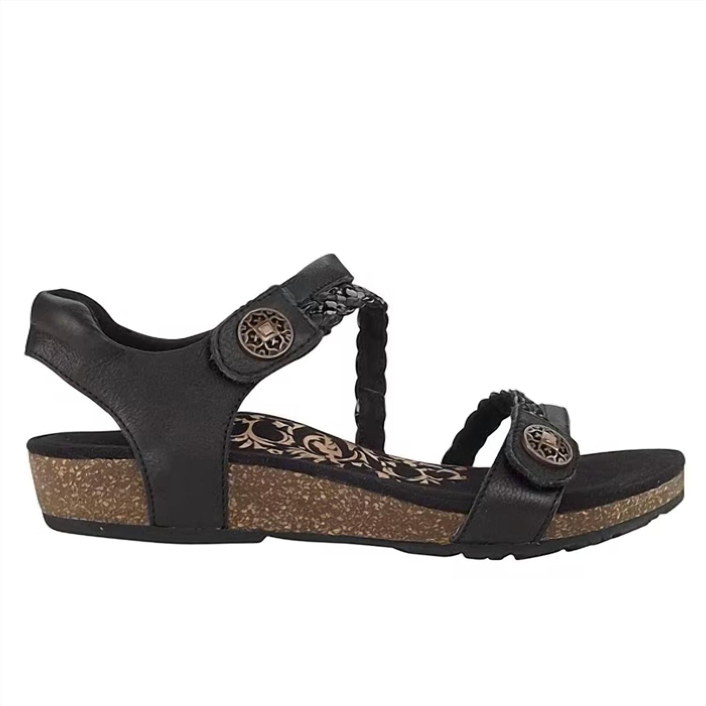 Aetrex - JILLIAN BRAIDED QUARTER STRAP SANDAL - MEDIUM WIDTH