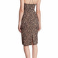 Topshop - Animal Print Plunge V Neck Bodycon Leopard Midi Dres