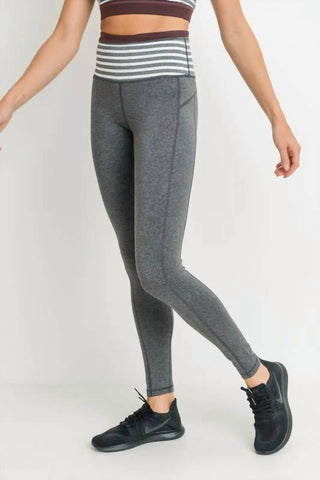 Mono B - Legging Listrada Cintura Alta