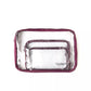 Conjunto de 3 bolsas de viagem transparentes Baggallini para mulheres, tamanho regular, roxo