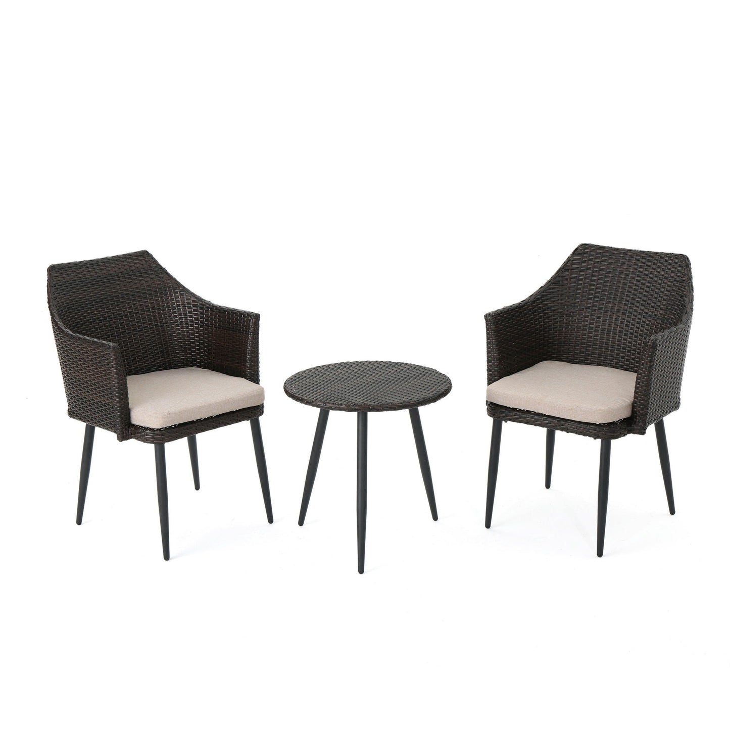 Kenneth 3-Piece Chat Set Outdoor Furniture - Brown Multi
