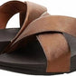 Fitflop - Sandálias Lulu Cross Slide Femininas Couro Cunha Mule