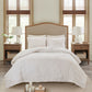 3 Piece Tufted Cotton Chenille Palm Comforter Set Off-White Full/Queen