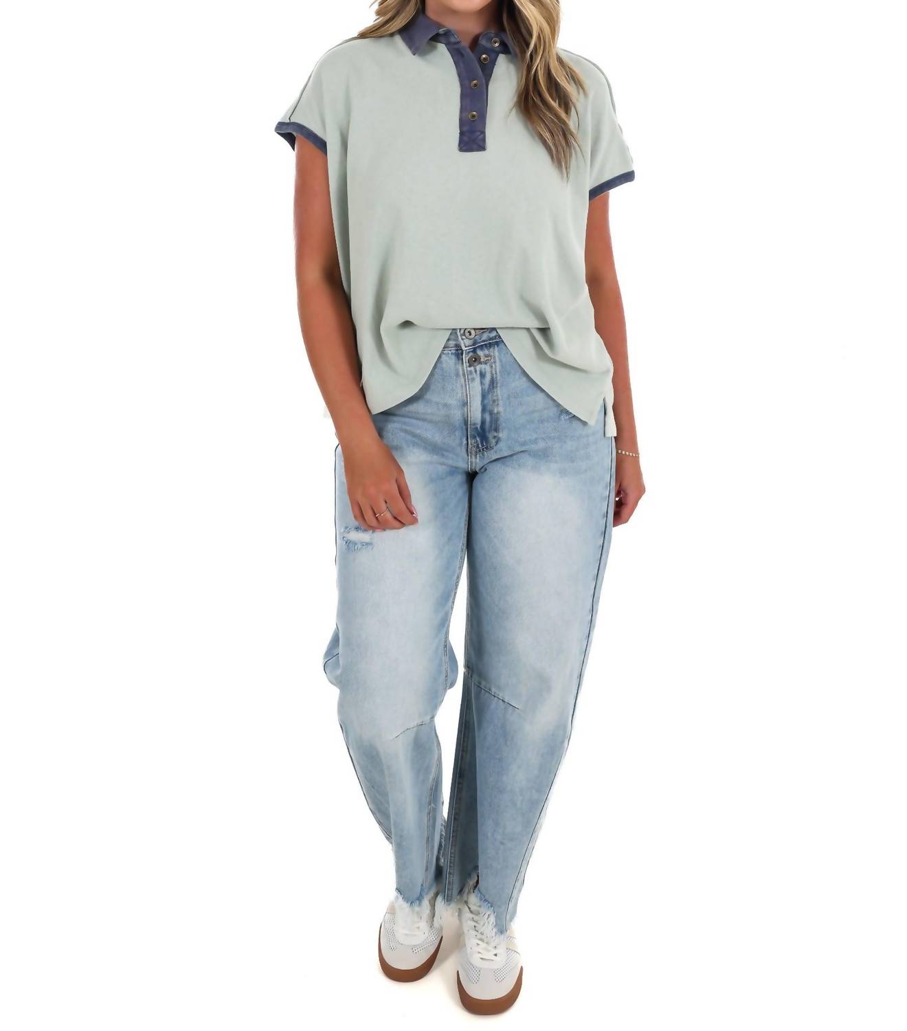 Ee:Some - Collar Code Boxy Top