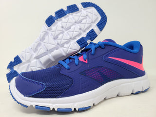 Tênis de corrida Nike Flex Supreme TR 3 para meninas, azul/rosa/cobalto, tamanho 6 M, EUA, infantil