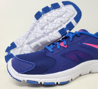 Tênis de corrida Nike Flex Supreme TR 3 para meninas, azul/rosa/cobalto, tamanho 6 M, EUA, infantil