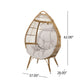 Basket Chair with Teardrop Shape and Water-Resistant Cushion - Natural
