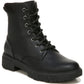 Bota de combate feminina Dr. Scholl's Headstart com cadarço, preta, tamanho 7,5 M
