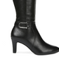 Bota feminina Life Stride Galina Wide Calf, preta, tamanho 7,5 W