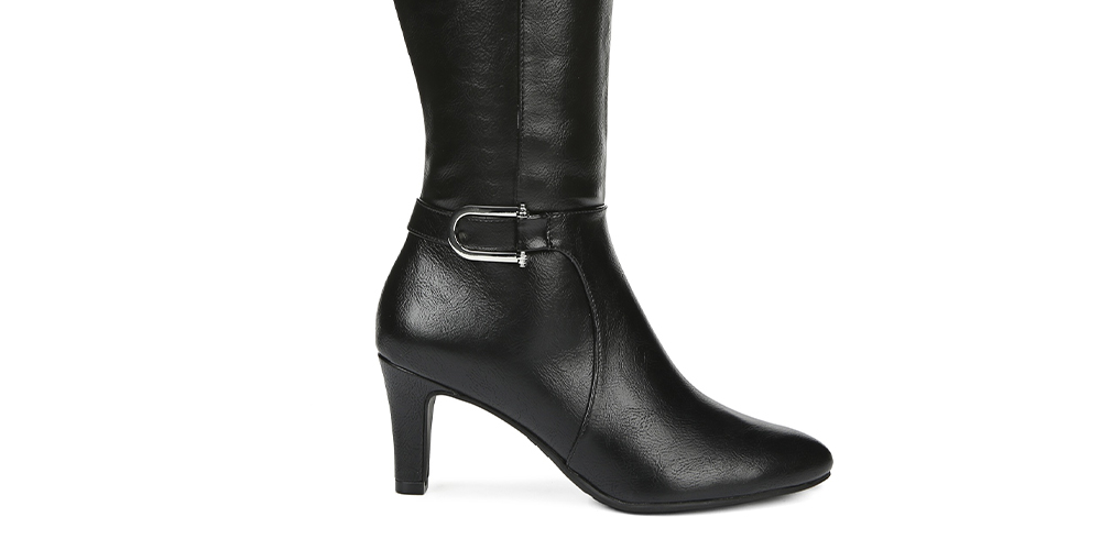 Bota feminina Life Stride Galina Wide Calf, preta, tamanho 7,5 W