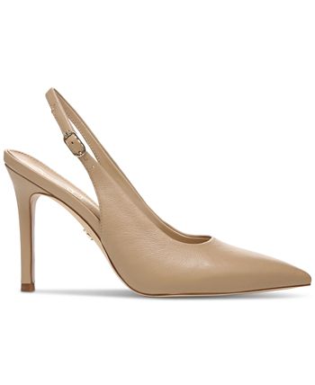 Sam Edelman Hazel Slingback Bico Fino Scarpin Feminino Marrom Tamanho 7,5 M