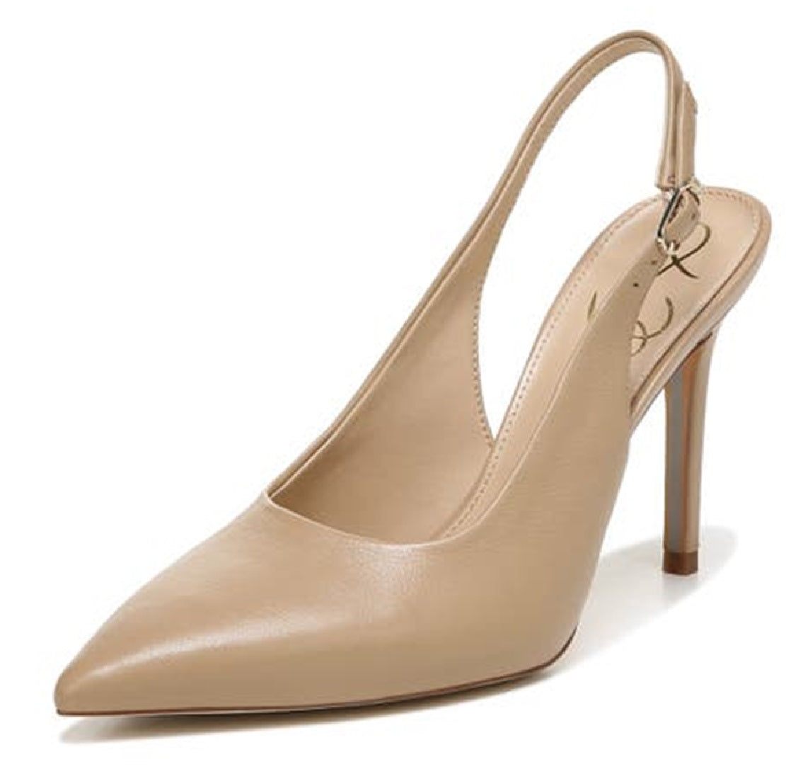 Sam Edelman Sapatos Femininos Hazel Slingback Salto Alto Marrom Tamanho 7