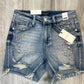 Judy Blue - Mid-rise Rainbow Paint Splash Cut Off Shorts
