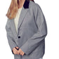 &Merci - Contrast Lapel Collar Houndstooth Blazer
