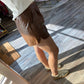 Entro - High Waisted Leather Shorts