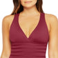 Maiô feminino La Blanca Island Goddess com controle de barriga e alças, vermelho, tamanho 10