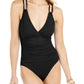 Maiô feminino La Blanca Island Goddess com aro e controle de barriga, preto, tamanho 10