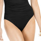 Maiô feminino La Blanca Island Goddess com aro e controle de barriga, preto, tamanho 10