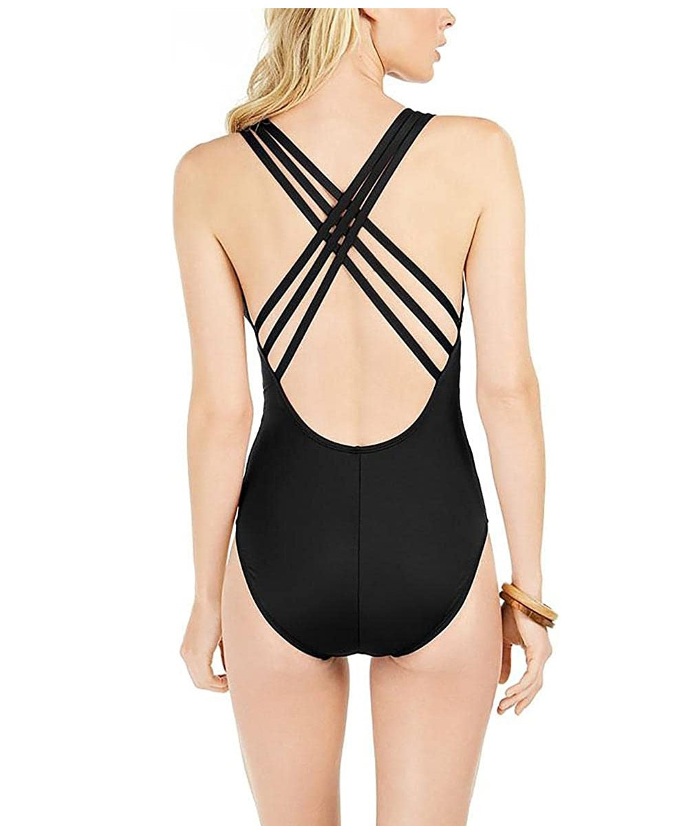 Maiô feminino La Blanca com costas cruzadas, preto