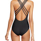 Maiô feminino La Blanca Island Goddess com controle de barriga e alças, preto, tamanho 14