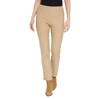 Lysse - Calça jeans feminina com corte reto e acabamento em denim revestido
