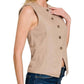Zenana - Linen Button Vest