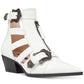 Botas femininas Nine West Carrillo com fivela recortada, tamanho 9,5, brancas