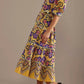 Celia B - Linen Puff-sleeve Midi Dress