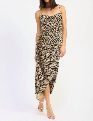 Emory Park - Gathered Midi Dress With Cowl Neck