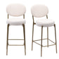 29'' Upholstered Velvet Bar Stools with Backrest & Footrest - Set of 2