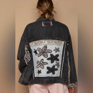 Pol - Jaqueta jeans oversized floral