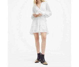 Allsaints - Vestido curto Zora com decote em V e babados