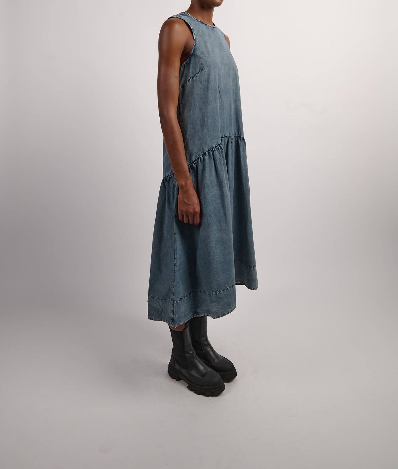 Ganni - Cotton Poplin Open Back Midi Dress