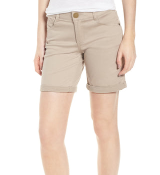 Shorts de sarja elástica Wit &amp; Wisdom Flax 'Ab'Solution para mulheres, tamanho 16