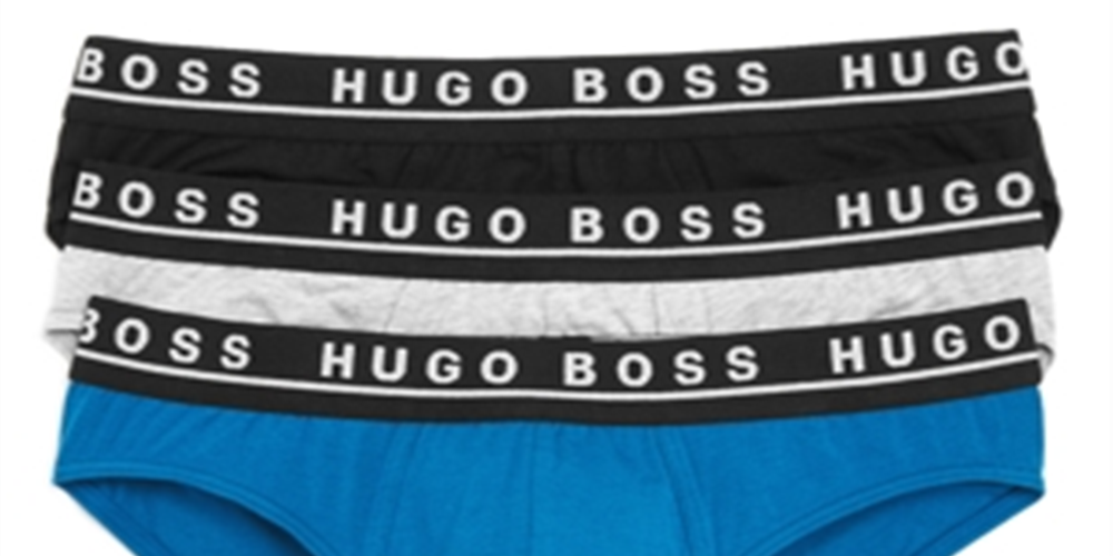 Pacote com 3 cuecas masculinas Boss Hugo, pretas, tamanho M