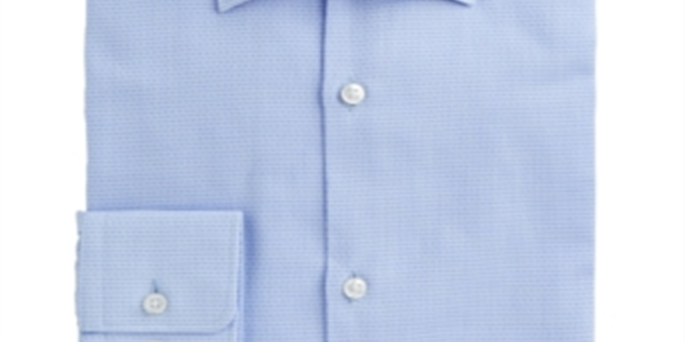 Camisa social masculina Hugo Boss Slim Fit Basketweave azul tamanho 17,5 x 32 x 33