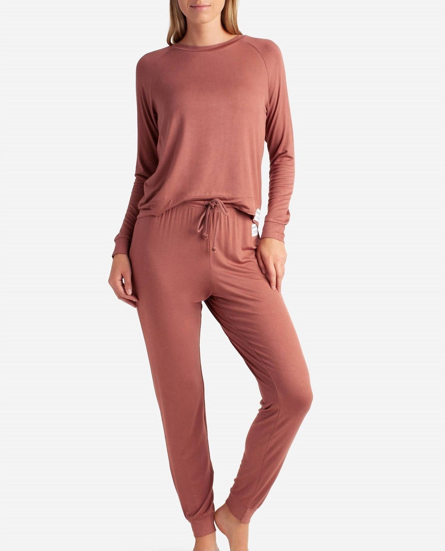 Danskin - Raglan Sleeve Crew Neck Sleep Set With Jogger