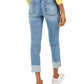 Calça jeans feminina KUT from the Kloth Catherine Raw Hem Boyfriend, azul, tamanho 16