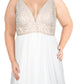 Vestido de festa feminino com decote profundo e decote profundo, tamanho 22, branco
