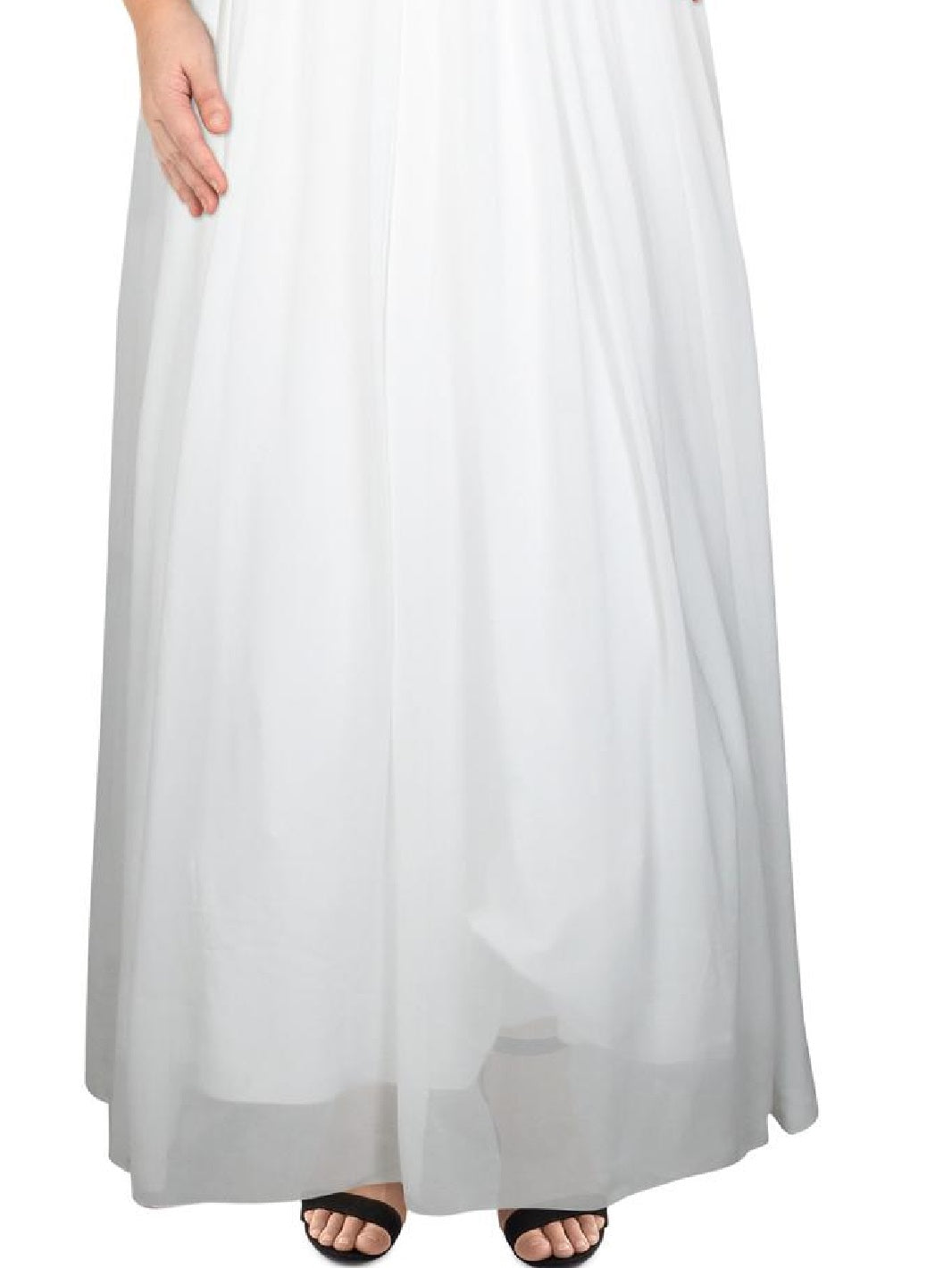 Vestido de festa feminino com decote profundo e decote profundo, tamanho 22, branco