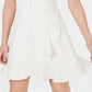 Vestido curto feminino com zíper elástico, babados, sem mangas, estilo halter, tamanho X-G