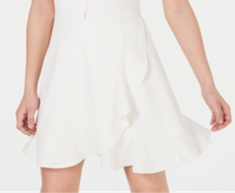 Vestido curto feminino com zíper elástico, babados, sem mangas, estilo halter, tamanho X-G