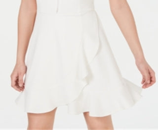 Vestido curto feminino com zíper elástico, babados, sem mangas, estilo halter, tamanho X-G